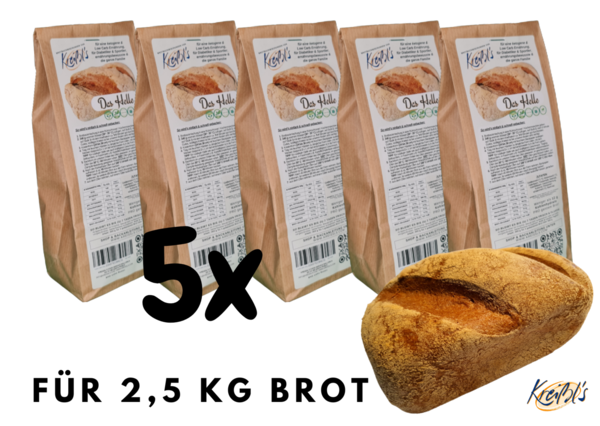 Kreißl's "Das Helle" low carb & ketogen, Diabetiher geeinet, 5x 300g Brotbackmischung