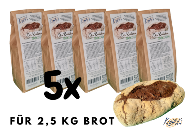Kreißl's "Das Krüstchen" low carb & ketogen, Diabetiher geeinet, 5x 300g Brotbackmischung